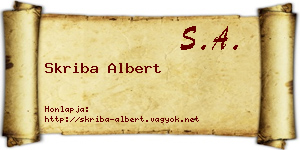 Skriba Albert névjegykártya